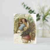 Kaninchen Vorbereitung für den Winter durch Beatri Postkarte (Stehend Vorderseite)