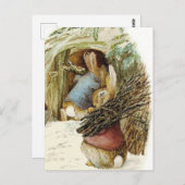 Kaninchen Vorbereitung für den Winter durch Beatri Postkarte (Vorne/Hinten)
