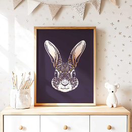 Kaninchen | Waldtier Kaninchen Wandbild Poster