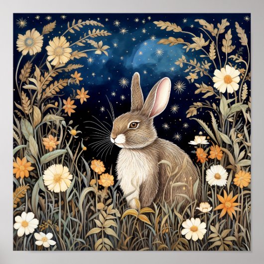Kaninchen Wall Art Wildlife Tierposter Poster (Vorne)