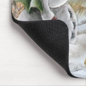 Kaninchen, welches die Nase des Schneemanns isst Mousepad (Ecke)