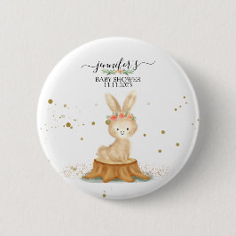 Kaninchen-Wildtier-Wald-Babyparty-Punkte Button