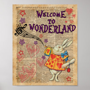 Kaninchen Willkommen bei .. Alice im Wunderland Poster