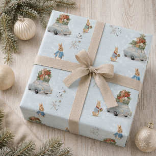 Kaninchen Winterferien Geschenkpapier