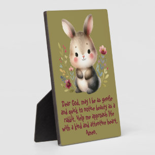 Kaninchen Woodland Kinder Christliches Gebet auf G Fotoplatte