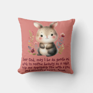 Kaninchen Woodland Kinder Christliches Gebet auf R Kissen