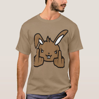 Kaninchen zeigt den Mittelfinger, ungezogene frech T-Shirt