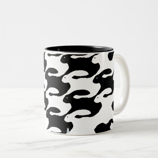 Kaninchen Zweifarbige Tasse (VorderseiteRechts)