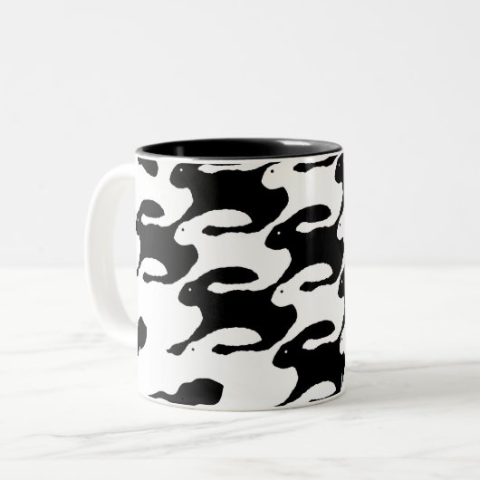 Kaninchen Zweifarbige Tasse (Vorderseite Links)