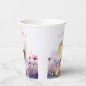 Kaninchen Zweites Geburtstag blühend rosa Kaugummi Pappbecher (Links)