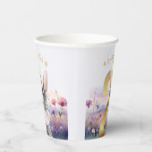 Kaninchen Zweites Geburtstag blühend rosa Kaugummi Pappbecher (Rechts)