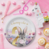 Kaninchen Zweites Geburtstag blühend rosa Kaugummi Pappteller (Party)