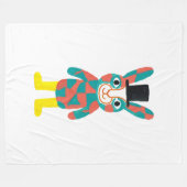 Kaninchen-Zylinderhut-Teal-Decke Fleecedecke (Vorderseite (Horizontal))