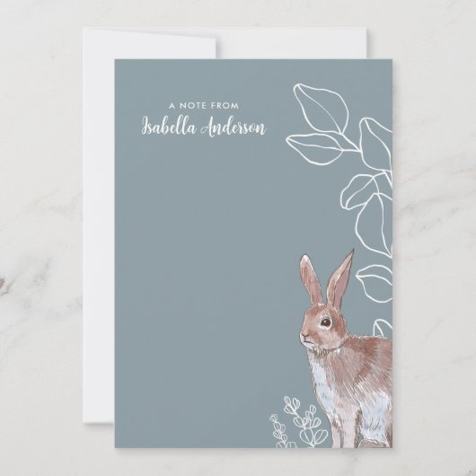 Kaninchenbild botanisch mitteilungskarte (Vorderseite)