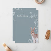 Kaninchenbild botanisch mitteilungskarte (Vorderseite/Rückseite Beispiel)