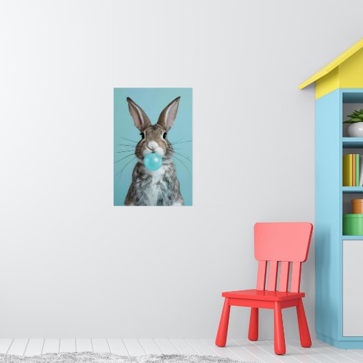 Kaninchenblasen-Gummiblase Poster (Kinderzimmer 1)