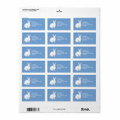 Kaninchenblaues Adressetikett (Vorne)