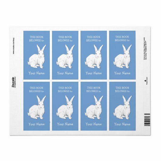 Kaninchenblaues Buchzeichen (Vorne)