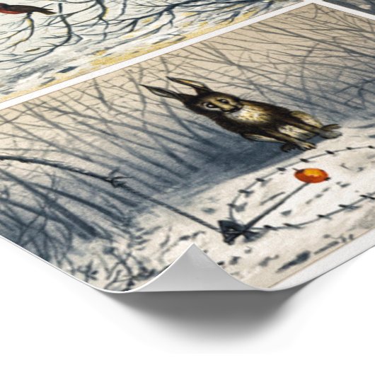 Kaninchendarstellung Poster (Ecke)