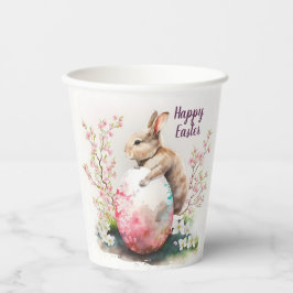 Kanincheneier und Blume im Osterwasser - Pappbecher