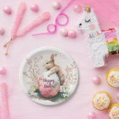 Kanincheneier und Blume im Osterwasser - Pappteller (Party)