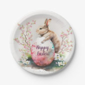 Kanincheneier und Blume im Osterwasser - Pappteller (Vorderseite)
