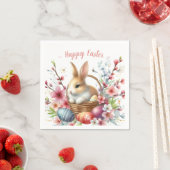 Kanincheneier und Blume im Osterwasser - Serviette (Beispiel)