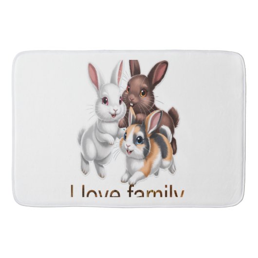 Kaninchenfamilie  badematte (Vorderseite)