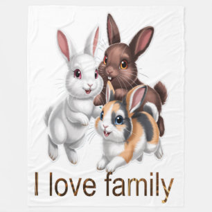 Kaninchenfamilie  fleecedecke