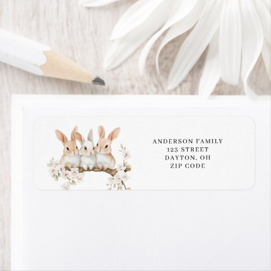 Kaninchenflora Osterfarben Rücksendeadresse (Insitu)