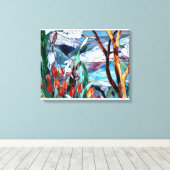 Kaninchengarten Geständetes Glas auf umrissenen Ca Leinwanddruck (Insitu (Holzboden))