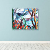 Kaninchengarten Geständetes Glas auf umrissenen Ca Leinwanddruck (Insitu (Holzboden))