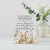 Kaninchengedicht "Animal Writing" Postkarte (Stehend Vorderseite)