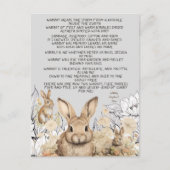 Kaninchengedicht "Animal Writing" Postkarte (Vorderseite)