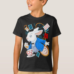 Kaninchengeschenk Alice im Wunderland — Weißes T-Shirt