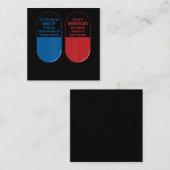 Kaninchengeschenk| Blue Pill Red Pill Wonderland R Quadratische Visitenkarte (Vorne/Hinten)