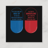 Kaninchengeschenk| Blue Pill Red Pill Wonderland R Quadratische Visitenkarte (Vorderseite)
