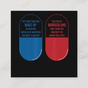 Kaninchengeschenk Blue Pill Red Pill Wonderland R Quadratische Visitenkarte