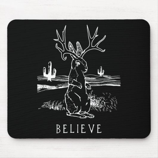 Kaninchengeschenk| Glaube Jackalope Mousepad (Vorne)