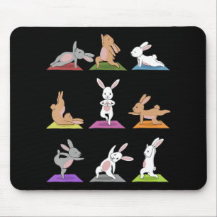 Kaninchengeschenk Sonnenyoga in Yoga Posen Sport Mousepad