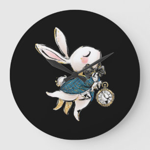 Kaninchengeschenk  Weißes Kaninchen der Alice im W Große Wanduhr
