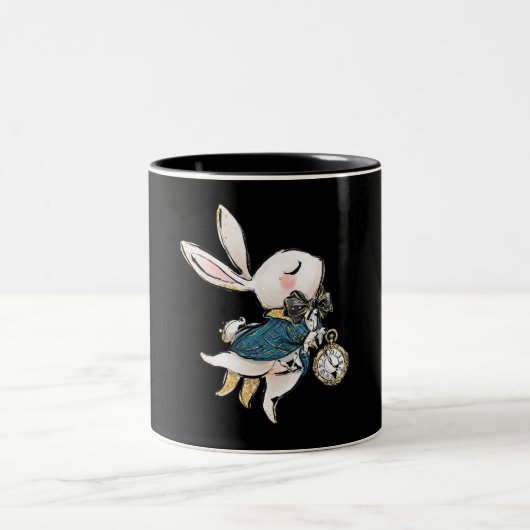 Kaninchengeschenk| Weißes Kaninchen der Alice im W Zweifarbige Tasse (Mittel)