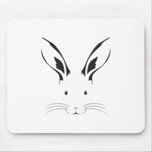 Kaninchengesicht-Silhouette Mousepad