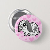 Kaninchenhaar (glatte Liebe des Diskettenhaars) Button (Vorne & Hinten)