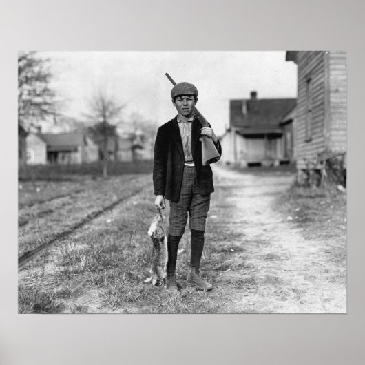 Kaninchenjagd, 1908. Vintages Foto Poster (Vorne)