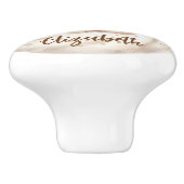 Kaninchenjunge Beige niedliches Kinderzimmer Keramikknauf (Seitenansicht)