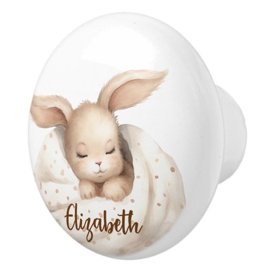 Kaninchenjunge Beige niedliches Kinderzimmer Keramikknauf (Rechts)