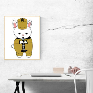 Kaninchenklarinett Gelbe Schwarze Poster
