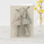 Kaninchenmädchen-Grußkarte Karte (Gelbe Blume)