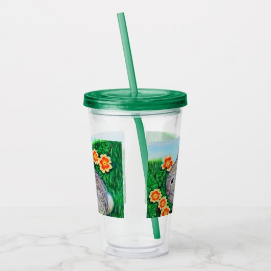 Kaninchenmalerei in Springtime Acryltrinkbecher (Links)